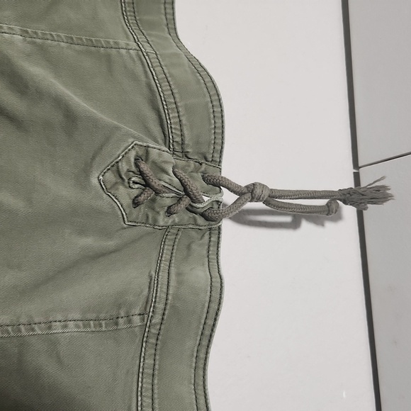 Hollister Jacket Womens XS Lace Back Drawstring Waist Military Green Grunge - Picture 5 of 11